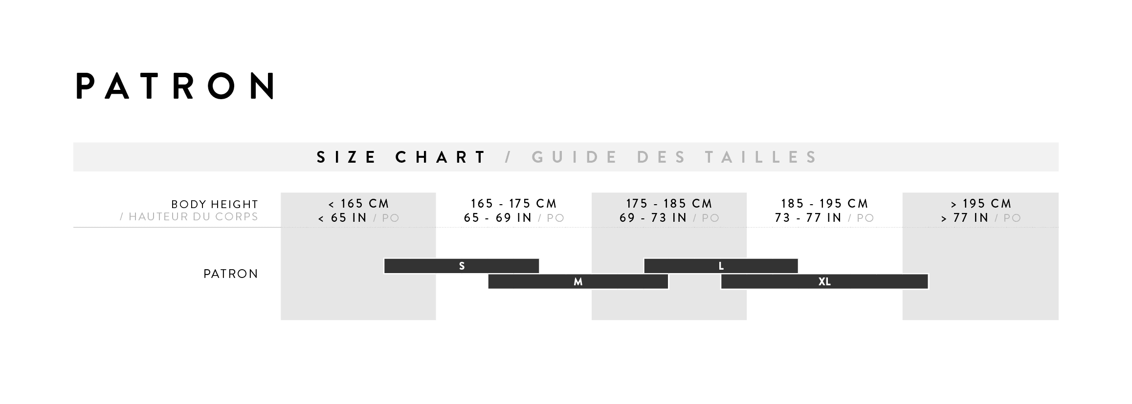 Size Chart for Scott Patron 920 Bike