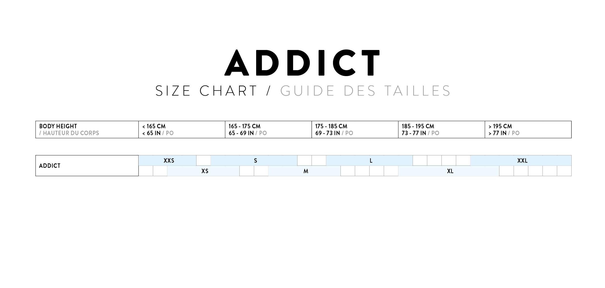 Size Chart for Scott Addict Premium Bike