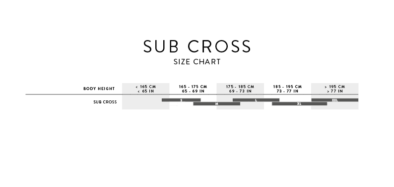 Size Chart for Scott Sub Cross 40 Lady Bike
