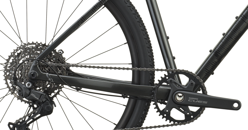 Shimano drivetrain and cassette detail