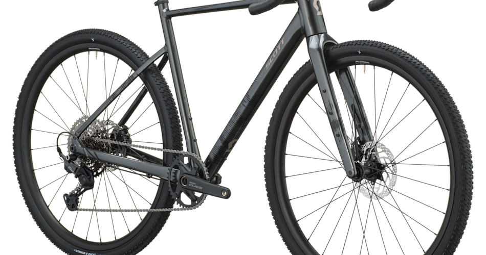 Scott Speedster Gravel 40 Tempest Grey internal cable routing and Syncros cockpit