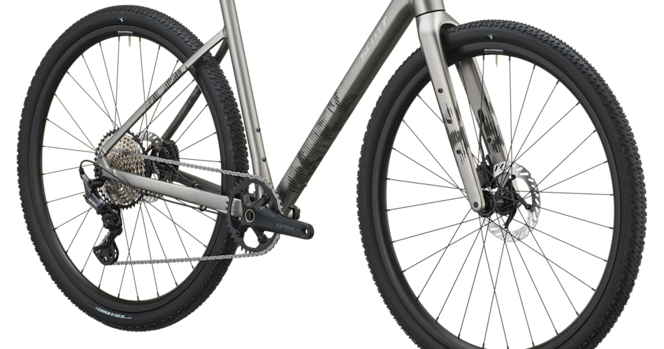 Scott Speedster Gravel 20 Tungsten Grey internal cable routing and Syncros cockpit