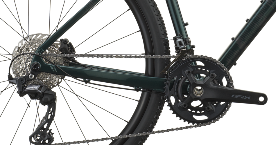 Shimano drivetrain and cassette detail