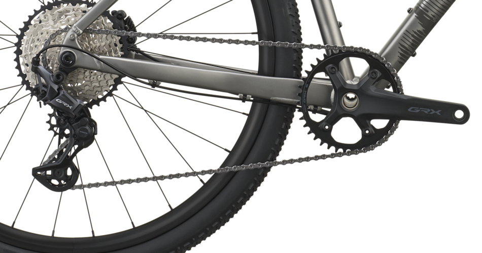 Shimano drivetrain and cassette detail