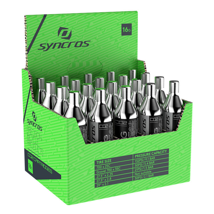 Paquete de 20 cartuchos de CO2 SYNCROS de 16 g