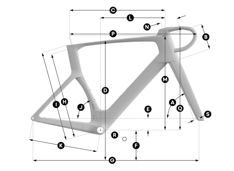 Geometry of SCOTT Foil RC Team Replica Frame set
