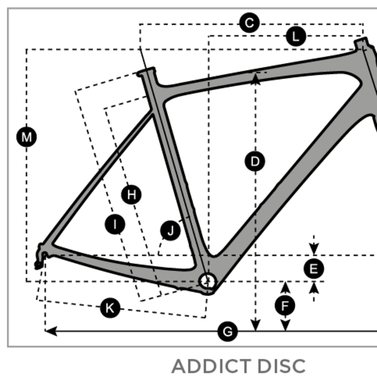 Geometry of SCOTT Addict 20 disc pearl white Bike