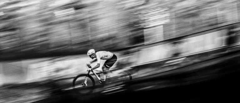 Filippo Colombo riding down the XC track in South Korea on the Spark RC