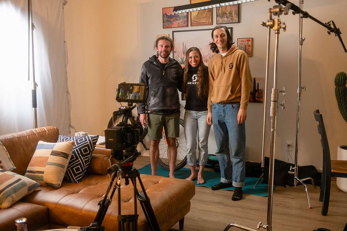 Ryan Standish, Hannah Otto and Alex Colorito on the Local Loops film set