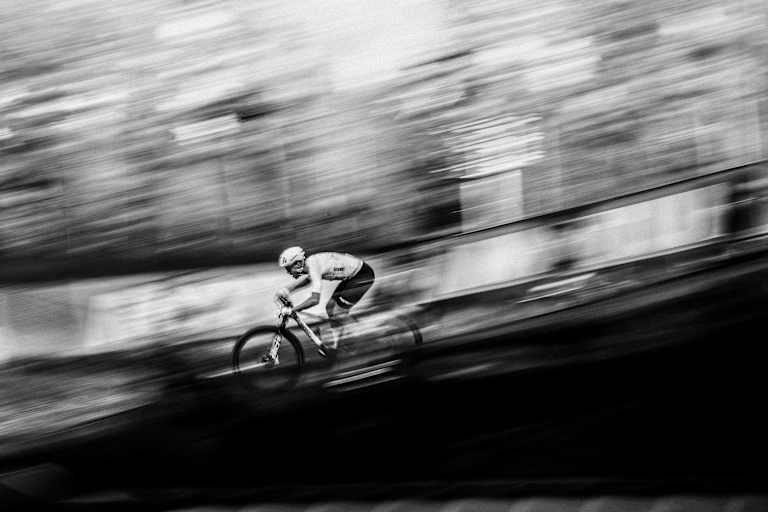 Filippo Colombo riding down the XC track in South Korea on the Spark RC